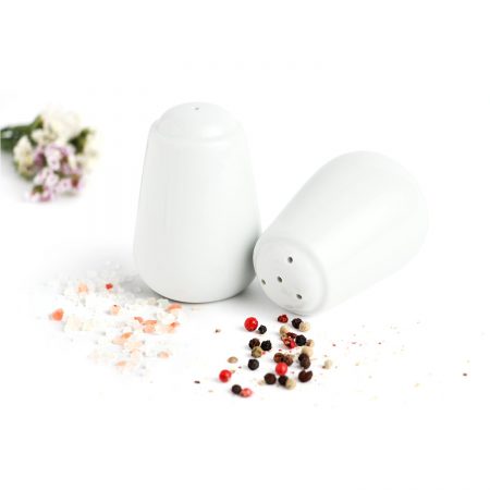 Urban Snackers Pepper & Salt Pot 3IN (8cm), Triangle Shaped White Porcelain, for Dining Table, Kitchen and Hotel