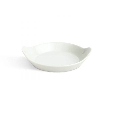 Urban Snackers Round Eared Dish 6 in, White Porcelain, for Home, Kitchen and Hotel, for Serving Breakfast, Lunch, Dinner, Snacks/Gifting Accessories