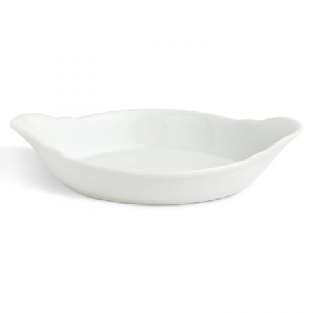 Urban Snackers Oval Eared Dish 10IN, White Porcelain, for Home, Kitchen and Hotel, for Serving Breakfast, Lunch, Dinner, Snacks/Gifting Accessories