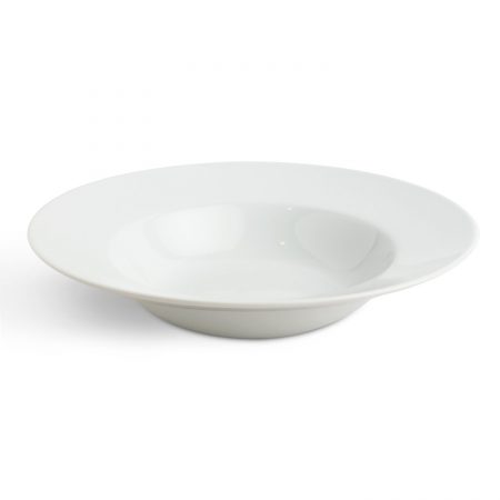 Urban Snackers Winged Pasta Plate 25 cm, White Porcelain, for Serving Breakfast and Snacks|Gifting Accessories|in Hotels, Kitchen, Home, Restaurant