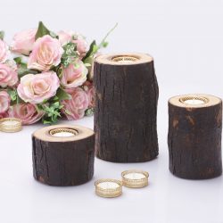 Fireflies Wooden Log T-light candle holder Set of 3 / Tealight /Wooden Candle Holder/Candle Stand/ T light holder /T light set / Gift/ Home Decor/ lighting ideas/ Wooden Gift And Accessories
