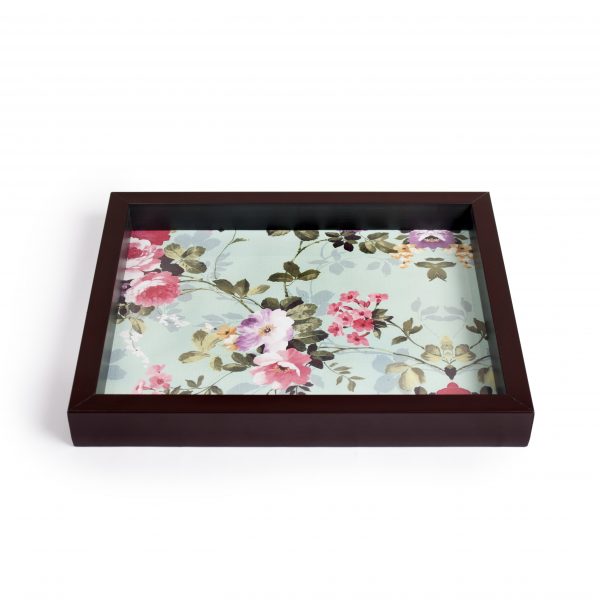 FireFlies Handcrafted Vintage Charm 8x10 inch Serving Tray with Acrylic Insert For Dining Tableware, Welcoming Guests, Table Décor, Kitchen Serveware, Breakfast Coffee Table Tray, Butler Serving Trays, Decorative Tray with Antique Touch