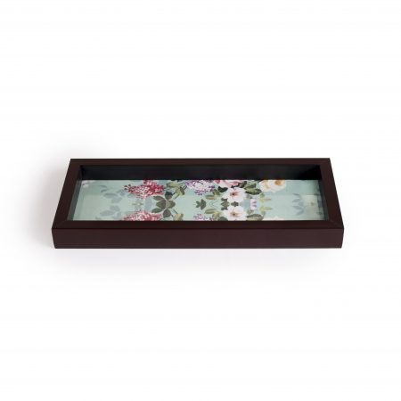 FireFlies Handcrafted Vintage Charm 5x12 inch Serving Tray with Acrylic Insert For Dining Tableware, Welcoming Guests, Table Décor, Kitchen Serveware, Breakfast Coffee Table Tray, Butler Serving Trays, Decorative Tray with Antique Touch