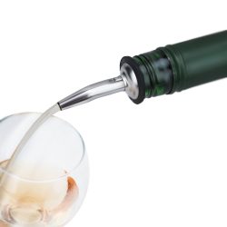 Urban Snackers Liquor Spirit Pourer Free Flow Wine Liquor Bottle Pour Dispenser Spout Rubber Stopper (Stainless Steel)