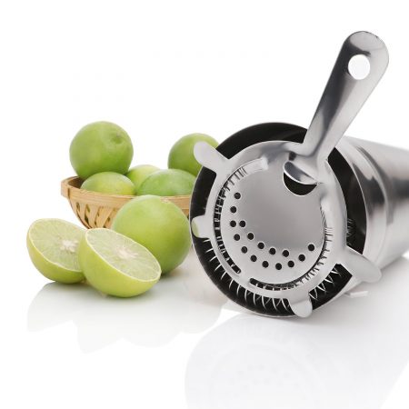 Urban Snackers Four Prong Hawthorn Cocktail Strainer With 100 Hight Density Spring Fine Ice Bar Strainer Bartender Tools Delux (Stainless Steel)