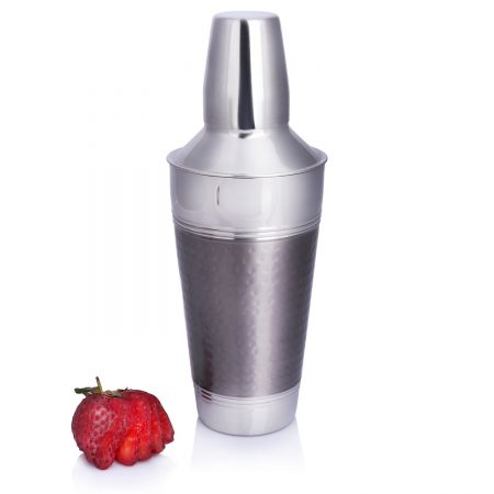 Urban Snackers Cocktail Shaker, Mocktail Shaker, Drink Mixer, Cocktail Mixer 28 Oz - Grey Ring (Stainless Steel)