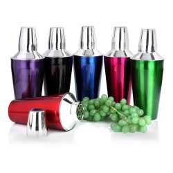 Urban Snackers Cocktail Shaker, Mocktail Shaker, Drink Mixer, Cocktail Mixer Multiple Color 6-Piece Bar Set - Regular 28 Oz (Stainless Steel) (Red, Blue, Purple, Green, Pink, Black Color)